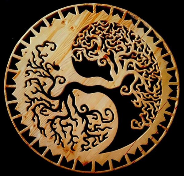 «Tree of Life» Handmade Wooden Yin-Yang Mandala - Image 4