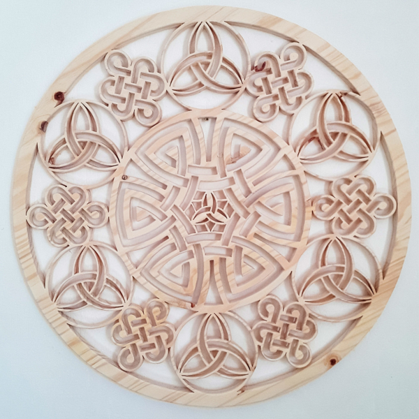 Celtic mandala wood art design