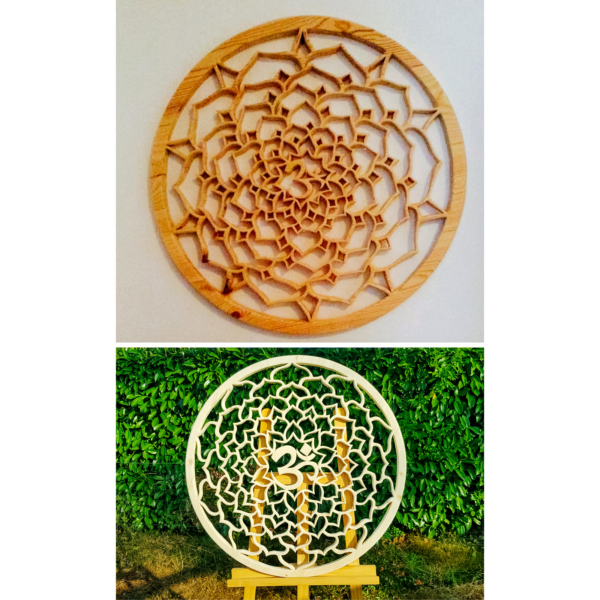 Shop for Lotus flower wooden mandala custom designed wall decoration from 330.00€ made by InWoodVeritas wood artist with worldwide delivery
