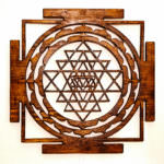 Shop for Shri Yantra hand crafted wooden art mandala from 400.00€ made by InWoodVeritas wood artist with worldwide delivery