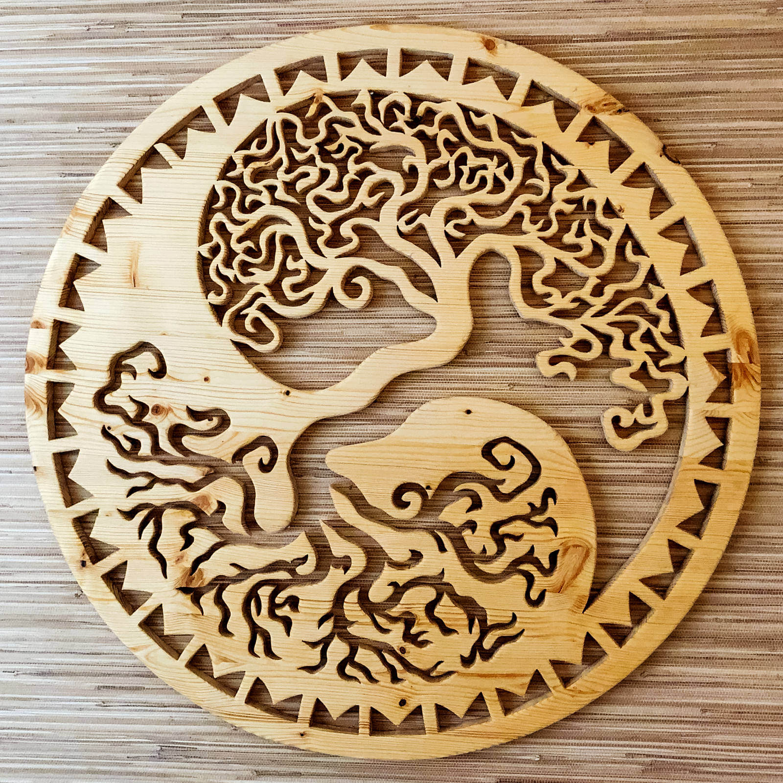 «Tree of Life» Handmade Wooden Yin-Yang Mandala • InWoodVeritas